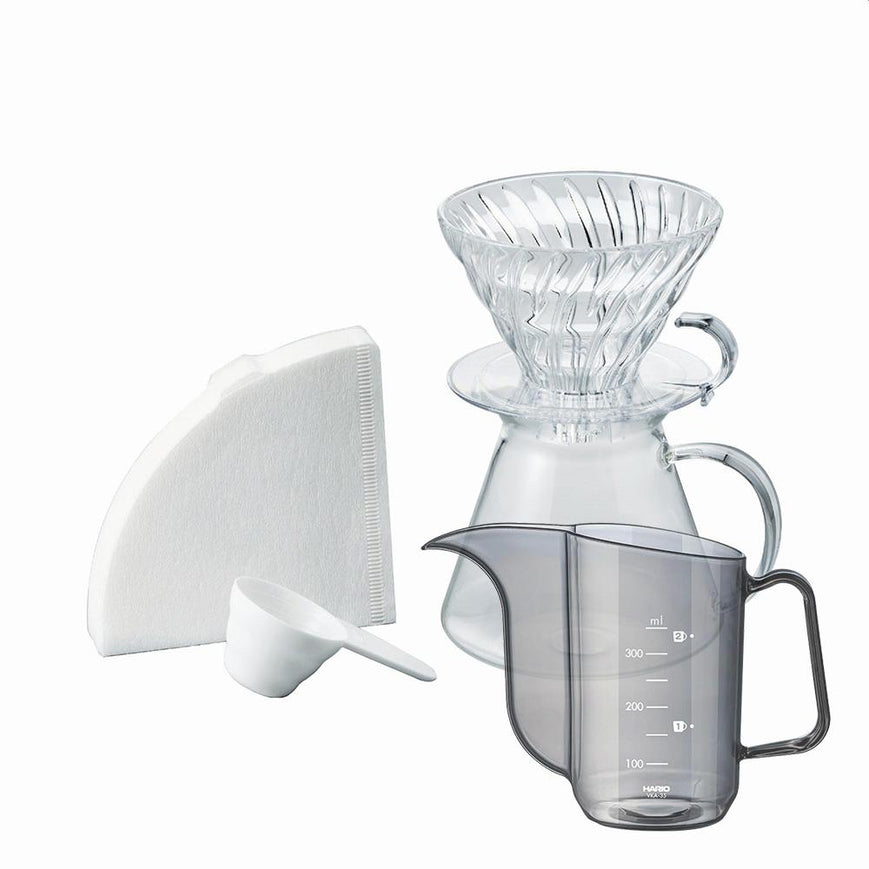 Simply Hario V60 Glass Brewing Kit with Hario AIR Drip Kettle